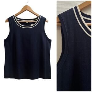 Pendleton New Silk Blue Blend Knit Sweater Sleeveless Shell Tank Top Petite XL